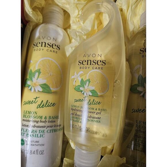 Avon Senses Body Care Lemon Blossom & Basil 3pc set new - Picture 2 of 4